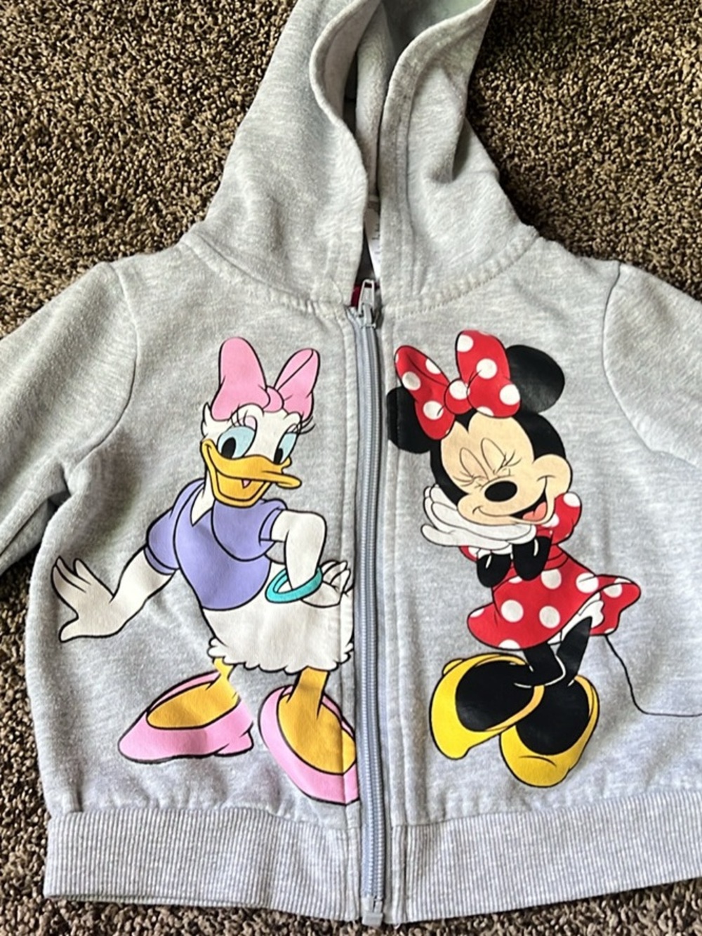 Disney Gray Hoodie with Minnie & Daisy Colorful Print